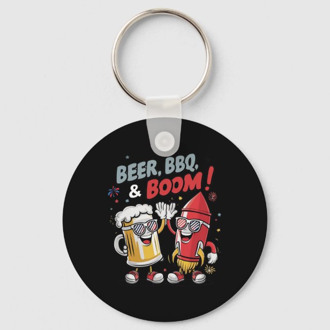 Llavero Beer Bbq Boom Funny Fiesta (Anverso)