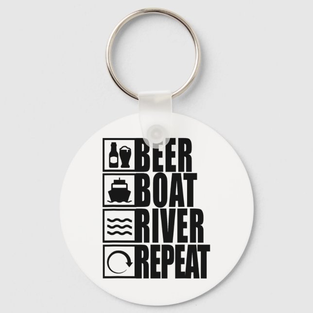 Llavero Beer Boat River Repeat Drinking River Life  (Anverso)
