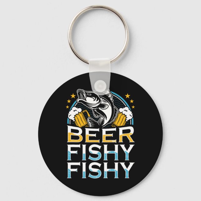 Llavero Beer Fishy Fishy Fisher Pescador Lover (Anverso)
