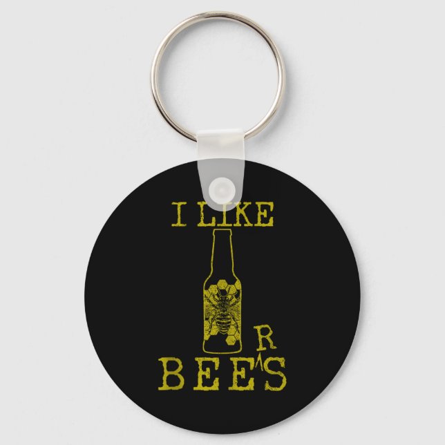 Llavero Bees &amp; Beer - Funny Quote Beekeeng Beekeeper G (Anverso)