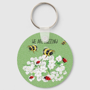 Llavero BEES y LadyBugs - Arte de LeahG Salvar las abejas