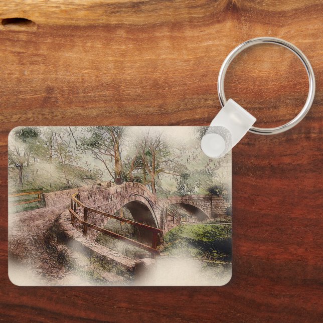 Llavero Beggars Bridge, Glaisdale - Watercolour Art (Anverso)