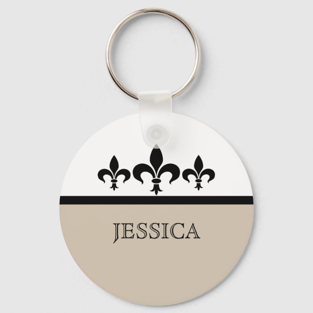 Llavero Beige Swanky Fleur De Lis Keychain (Anverso)