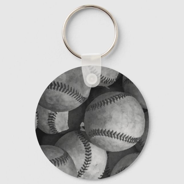 Llavero Béisbol blanco y negro (Anverso)