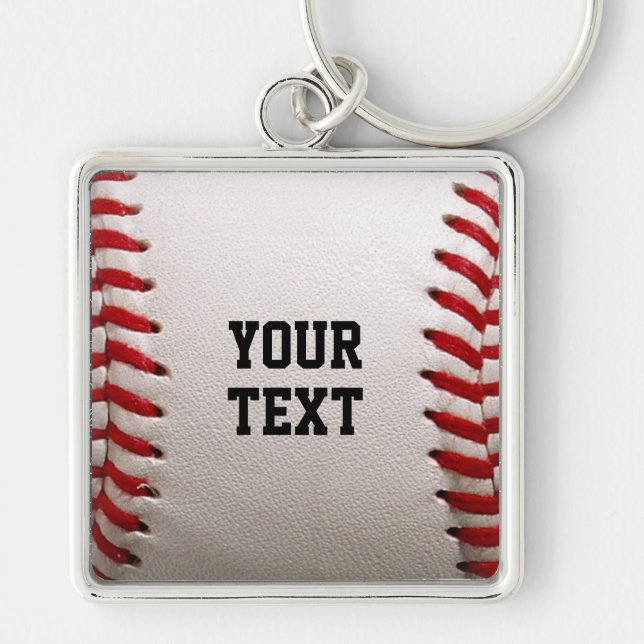 Llavero Béisbol con texto de Personalizable (Frente)