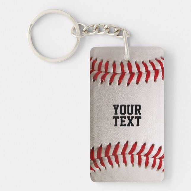 Llavero Béisbol con texto de Personalizable (Frente)