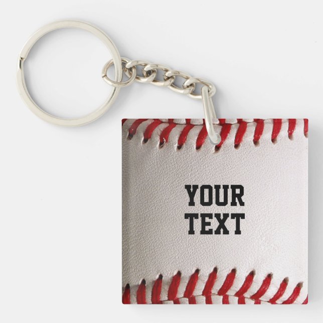 Llavero Béisbol con texto de Personalizable (Frente)