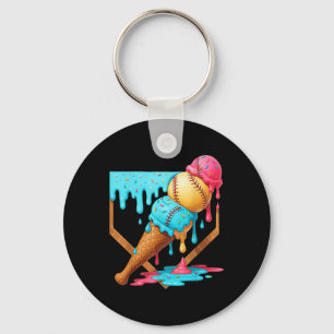 Llavero Béisbol Crema De Hielo Deriva Funny Hombres De Béi
