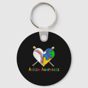 Llavero Béisbol Puzzle Heart Autism Awareness Mes Deporte