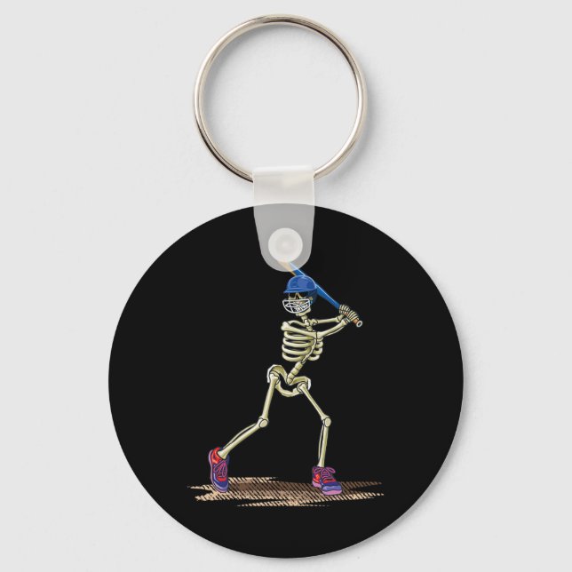 Llavero Béisbol Skeleton Halloween Hombres Salón de Béisbo (Anverso)
