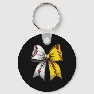 Llavero Béisbol Softball Coquette Bow Game Day Heart Love