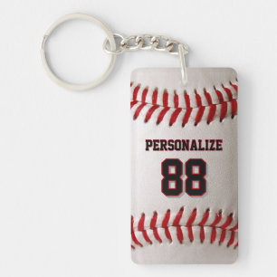 Llavero Béisbol Softbol Nombre y Número Personalizados