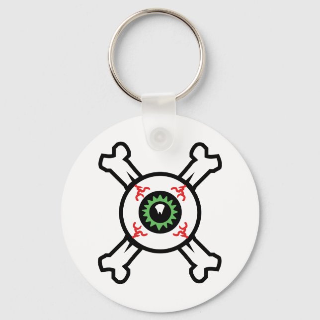 Llavero Béisbol y huesos crudos para los fondos ligeros (Anverso)