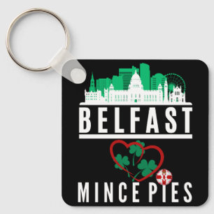 Llavero Belfast ama a Mince Pies (diseño frontal y posteri