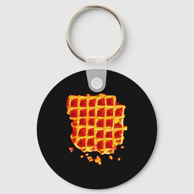 Llavero Belgian Waffle Syrup Breakfast Food Snack Waffle L (Anverso)