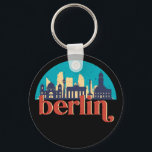 Llavero Belice Alemania City Skyline Vintage<br><div class="desc">Diseño de ciudad de estilo vintage y retro con un hermoso paisaje, atracción turística y arte de paisajes urbanos. rascacielos Guay y artículos de ilustracion de silueta de construcción para turistas y viajeros. Perfecto como recuerdo para volver a casa cuando viaja por el mundo. Guarde la memoria de sus viajes...</div>