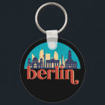 Llavero Belice Alemania City Skyline Vintage<br><div class="desc">Diseño de ciudad de estilo vintage y retro con un hermoso paisaje, atracción turística y arte de paisajes urbanos. rascacielos Guay y artículos de ilustracion de silueta de construcción para turistas y viajeros. Perfecto como recuerdo para volver a casa cuando viaja por el mundo. Guarde la memoria de sus viajes...</div>