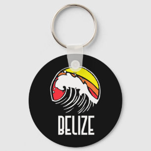 Llavero Belice Vintage Años 80 Retro Surfing Gráfica de Ol