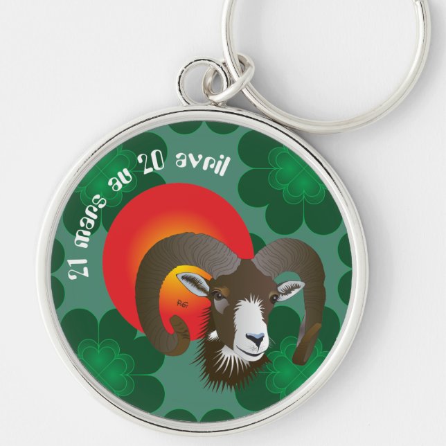 Llavero Bélier 21 mars au 20 avril Porte-clés (Frente)