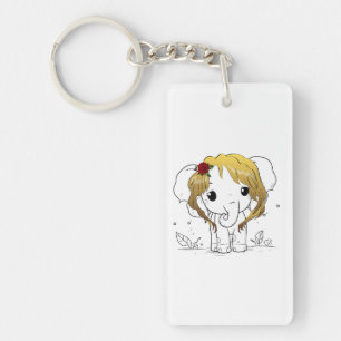 Llavero Bella elefante bebé hembra con pelo amarillo