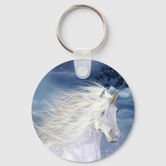 Llavero Belleza blanca de Unicornio (Anverso)