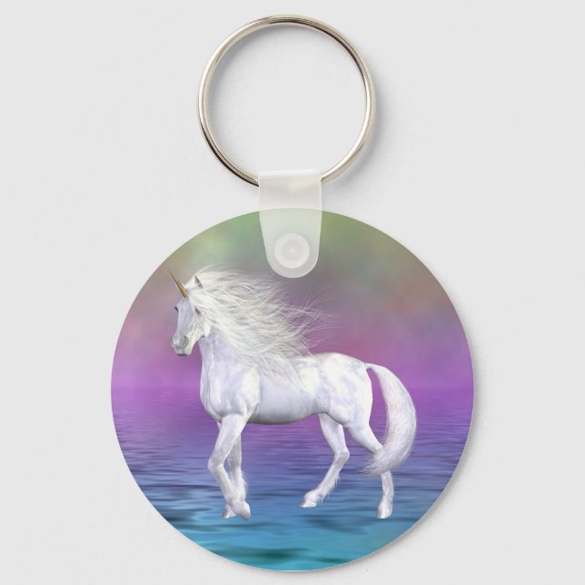 Llavero Belleza blanca de Unicornio (Anverso)
