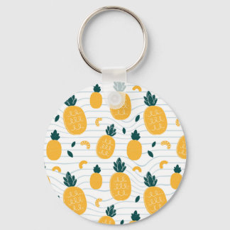 Llavero Belleza de piña: patrón dibujado a mano