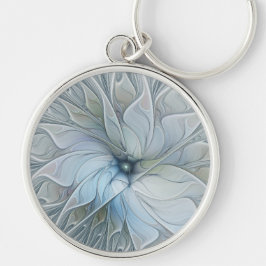 Llavero Belleza elegante arte abstracto fractal flor moder