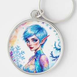 Llavero Belleza elfo de invierno encantado helado arte rei
