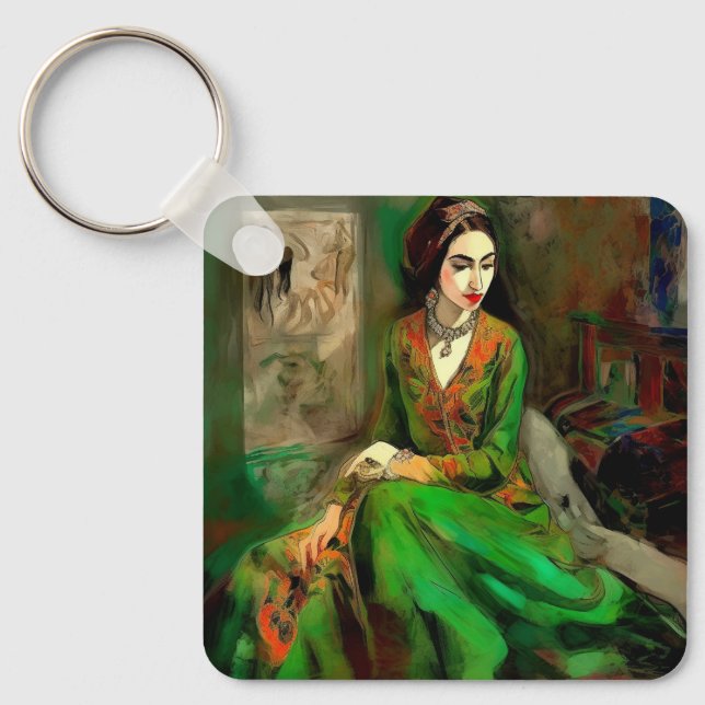 Llavero Belleza en verde (Anverso)