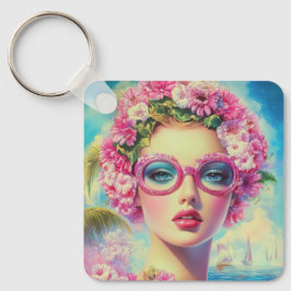 Llavero Belleza tropical retro