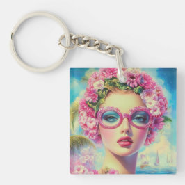 Llavero Belleza tropical retro