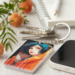Llavero Belleza vibrante de anime