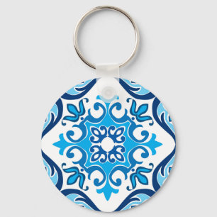 Llavero 💙 🤍 bello azul - Azulejos blancos X,