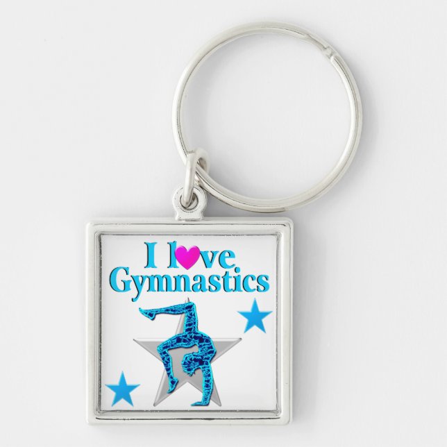 LLAVERO BELLO AZUL ME ENCANTA LA GIMNASTICA (Frente)