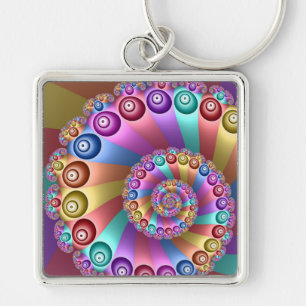 Llavero Bellos colores arcoiris resumen arte fractal