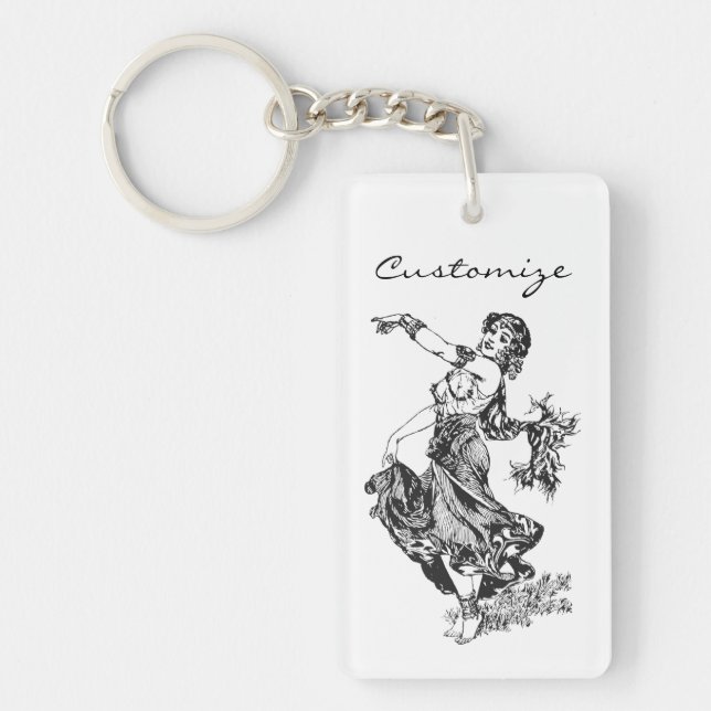 Llavero Belly árabe bailarina de arte ventilado Thunder_Co (Frente)