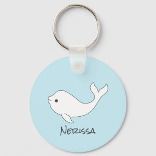 Llavero Beluga Whale Name Keychain