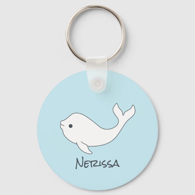 Llavero Beluga Whale Name Keychain (Anverso)
