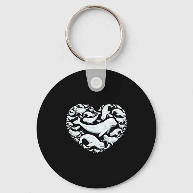 Llavero Beluga Whales Valentine Days For Kids Boy Girl Men (Anverso)