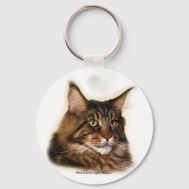 Llavero Ben Cartwright Aquí... Tecla Maine Coon Cat (Anverso)