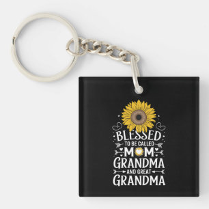 Llavero Bendecida por ser llamada Mamá Abuela Gran Girasol