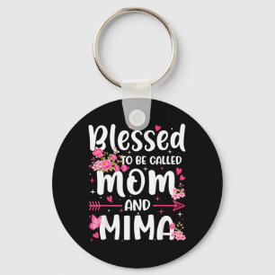 Llavero Bendecida por ser llamada mamá y Mima Floral Women
