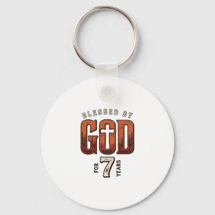 Llavero Bendecido Por Dios 7 Años Camiseta Cristiana Vinta