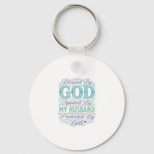 Llavero Bendecido Por Dios Mimado Por Mi Esposo Diseño De