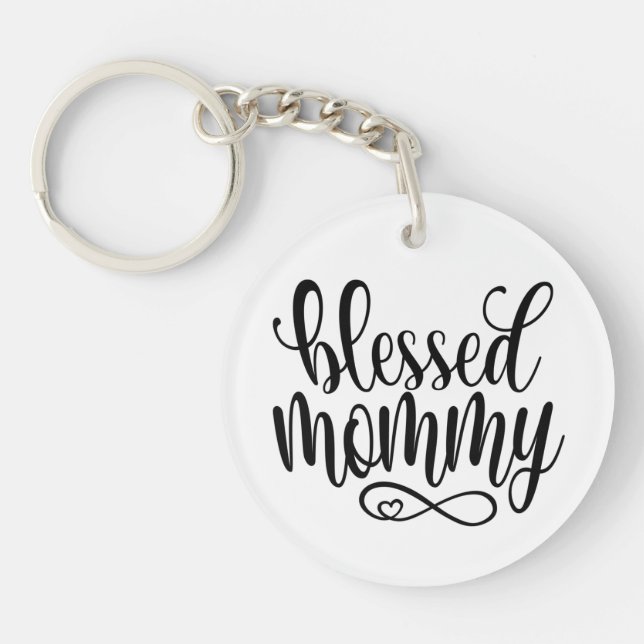 Llavero Bendita cita del Día de la Madre | Keychain (Frente)