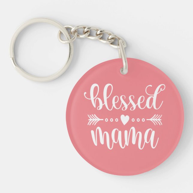 Llavero Bendita cita del Día de la Madre | Keychain (Frente)
