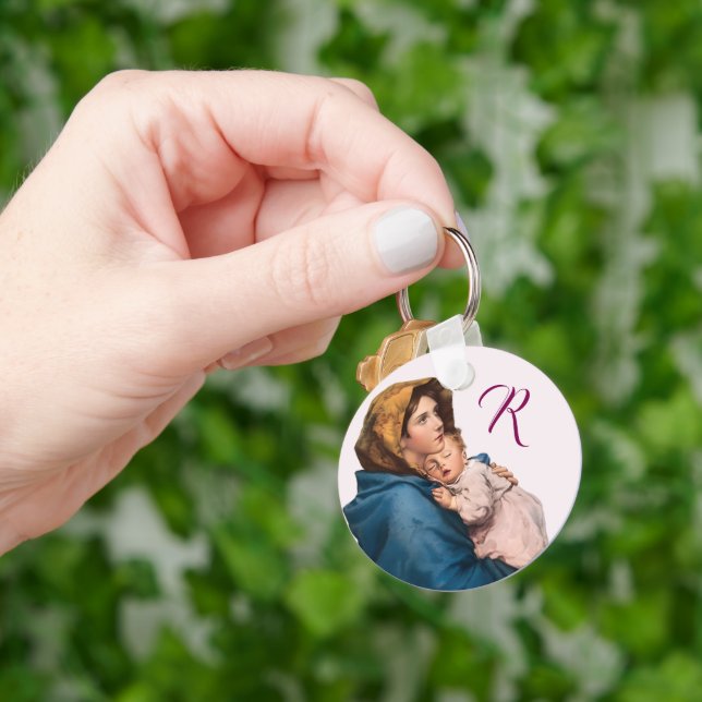 Llavero Bendita Oración de Madre Personalizable con Monogr (Mano)