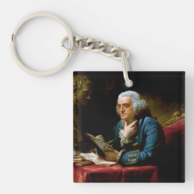 Llavero Benjamin Franklin, Fundador Inventor Científico (Frente)