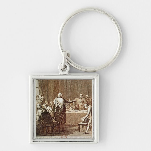 Llavero Benjamin Franklin que presenta su oposición (Frente)